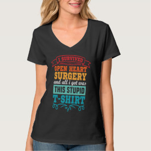 T-shirt J'ai survécu à la chirurgie à cœur ouvert et tout