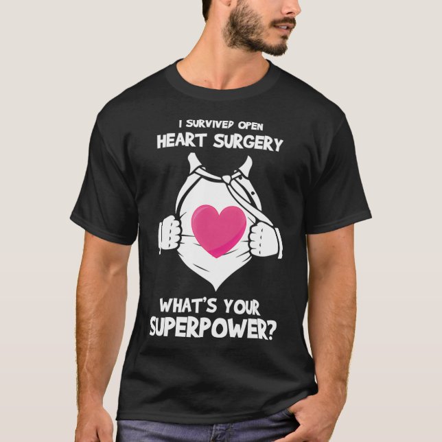 T-shirt J'Ai Survécu À La Chirurgie Du Coeur Ouvert Pour (Devant)
