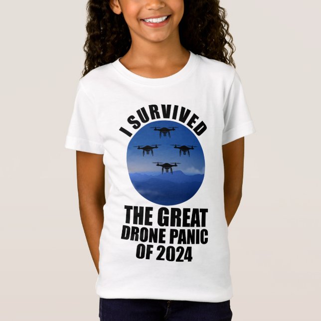 T-Shirt J'Ai Survécu À La Grande Panique Des Drones De 202 (Devant)