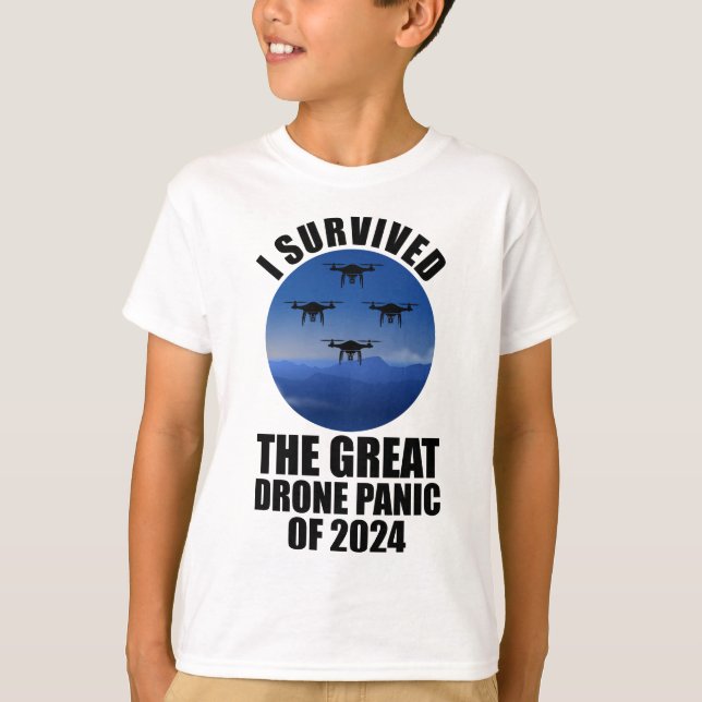 T-shirt J'Ai Survécu À La Grande Panique Des Drones De 202 (Devant)