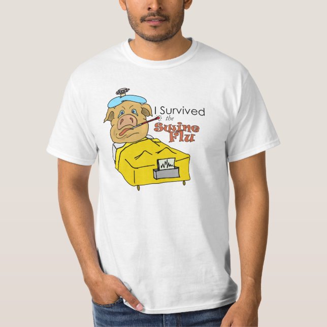 T-shirt J'ai survécu à la grippe de porcs (Devant)