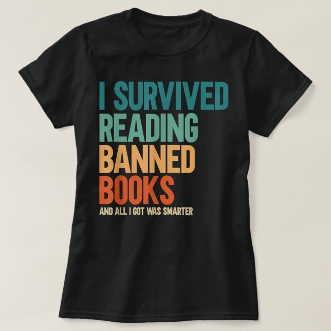 T-shirt J'Ai Survécu À La Lecture Interdite Livres Livre L (Design devant)