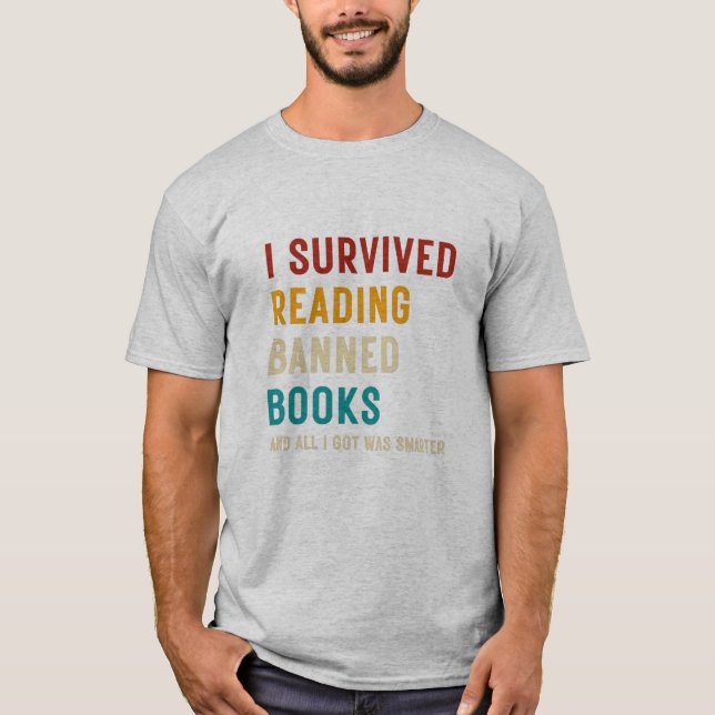 T-shirt J'Ai Survécu À La Lecture Interdite Livres Lover L (Devant)