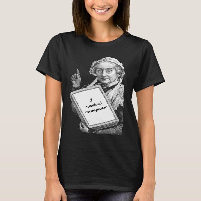 T-shirt J'Ai Survécu À La Ménopause Flammes Chaudes Humori (Devant)