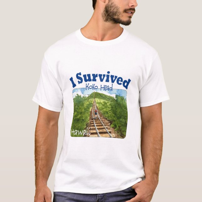 T-shirt J'ai survécu à la randonnée de cratère de Koko Hea (Devant)