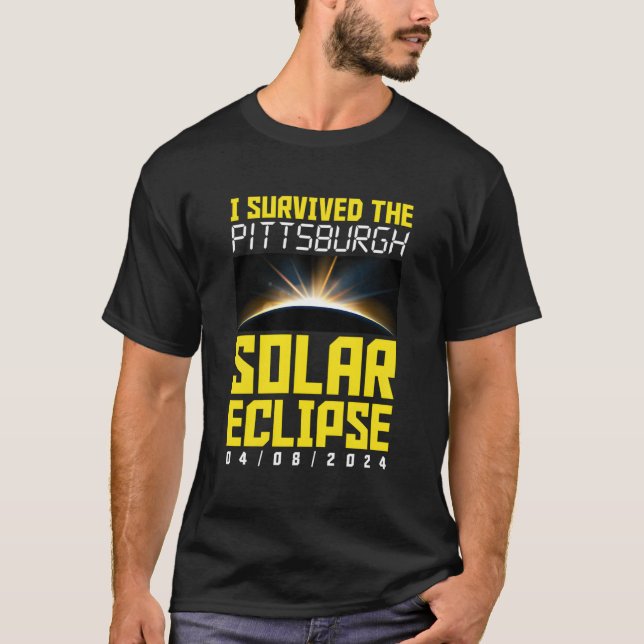 T-shirt J'Ai Survécu À L'Éclipse Solaire De Pittsburgh 8 A (Devant)