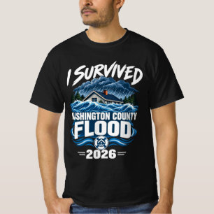 T-shirt J'ai survécu à l'inondation du comté de Washington