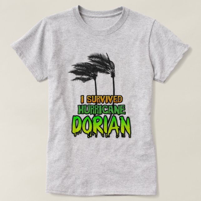 T-shirt J'ai survécu à l'ouragan Dorian (Design devant)