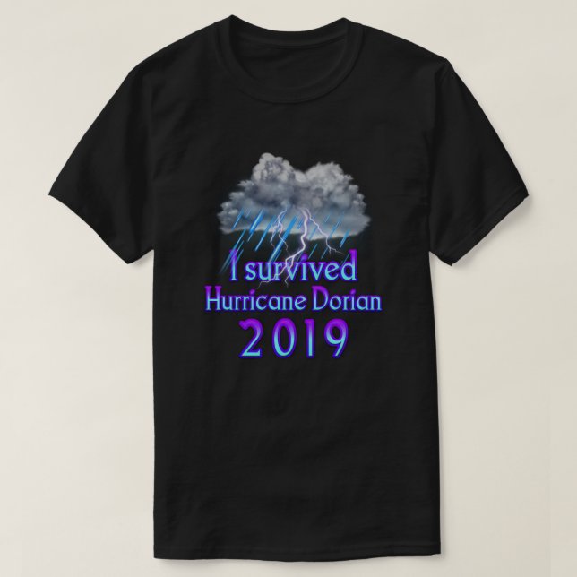 T-shirt J'ai survécu à l'ouragan Dorian (Design devant)