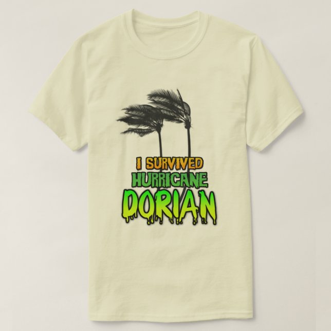 T-shirt J'ai survécu à l'ouragan Dorian (Design devant)