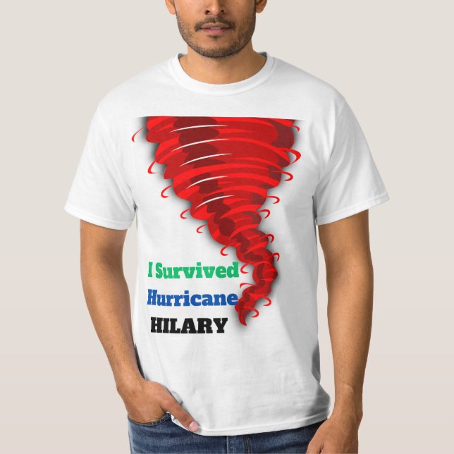 T-shirt j'ai survécu à l'ouragan hillary (Devant)