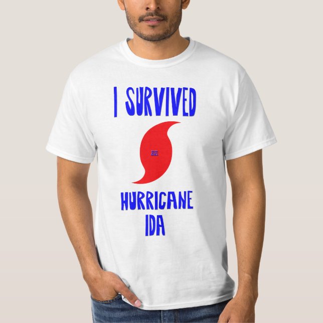 T-shirt J'Ai Survécu À L'Ouragan Ida (Devant)