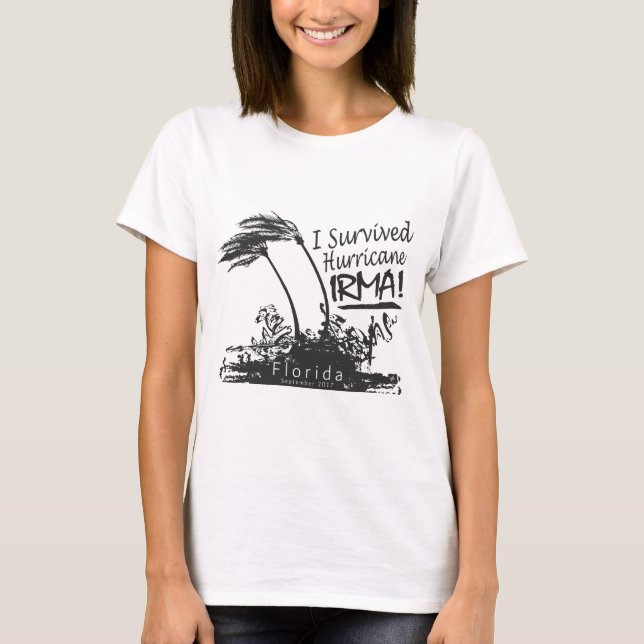 T-shirt J'ai survécu à l'ouragan Irma (Devant)