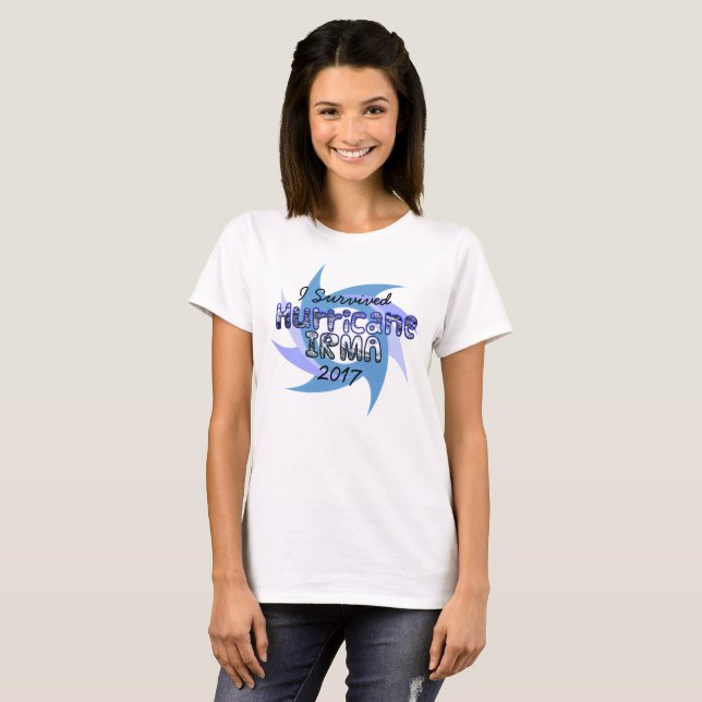 T-shirt J'ai survécu à l'ouragan IRMA 2017 (Devant entier)