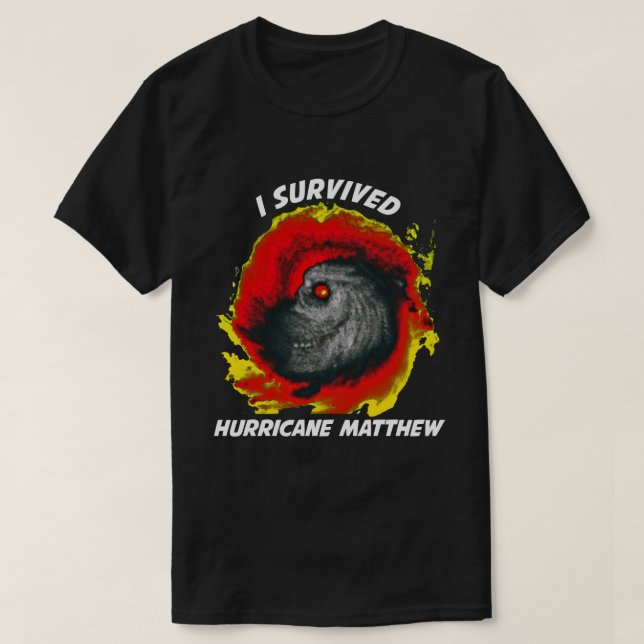 T-shirt J'ai survécu à l'ouragan Matthew 2016 (Design devant)