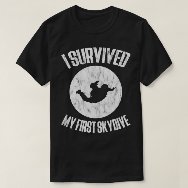 T-shirt J'ai survécu à ma première Skydive 2 (Design devant)