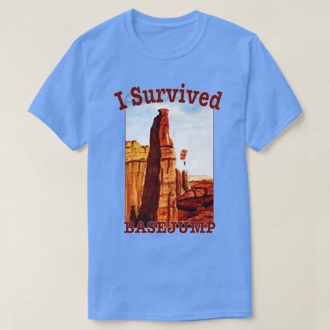 T-shirt J'Ai Survécu À Un Basesaut (Design devant)