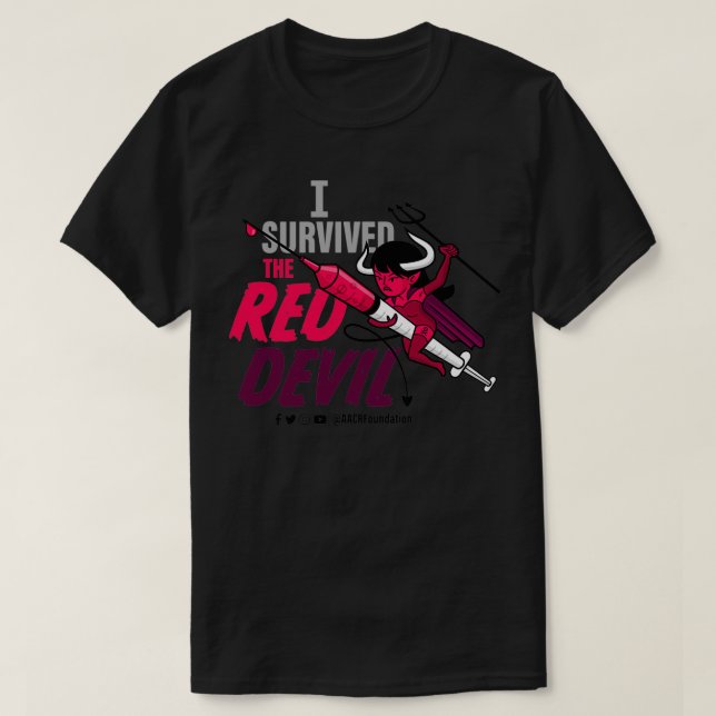 T-shirt J'ai survécu au diable rouge (Design devant)