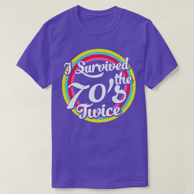 T-shirt J'ai survécu au les années 70 deux fois rétro 80e  (Design devant)