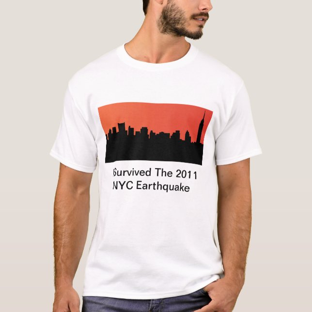 T-shirt J'ai survécu au tremblement de terre de 2011 NYC (Devant)