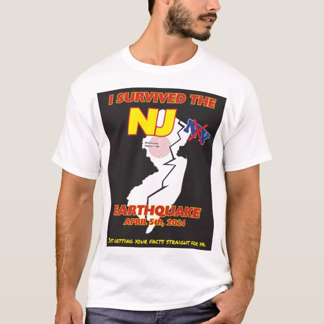 T-shirt J'ai survécu au tremblement de terre de NJ (Devant)