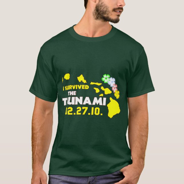 T-shirt J'ai survécu au tsunami de samedi (Devant)