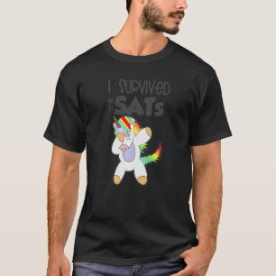 T-shirt J'ai survécu aux SATs Dabbing Licorne Jour d'exame