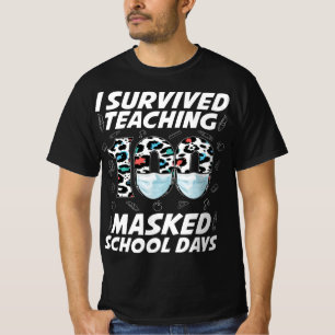T-shirt J'Ai Survécu En Enseignant 100 Jours Scolaires Mas