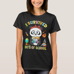 T-shirt J'ai survécu six sept jours d'école Panda mignon É