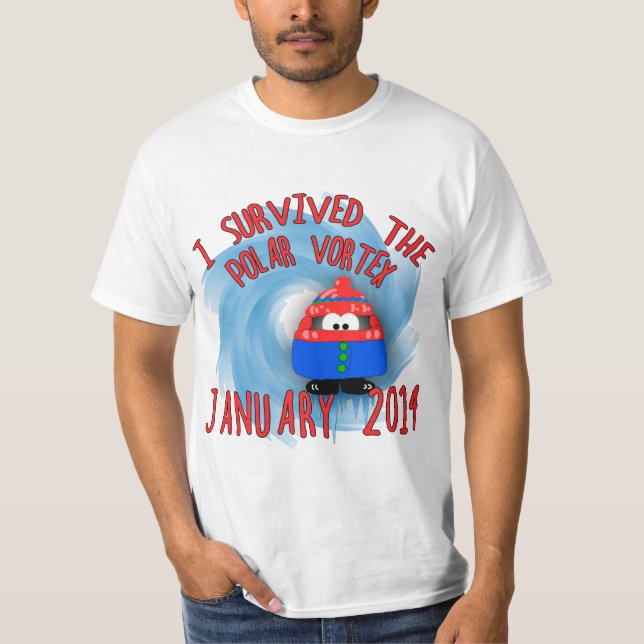 T-shirt J'ai survécu VORTEX en janvier 2014 POLAIRE (Devant)