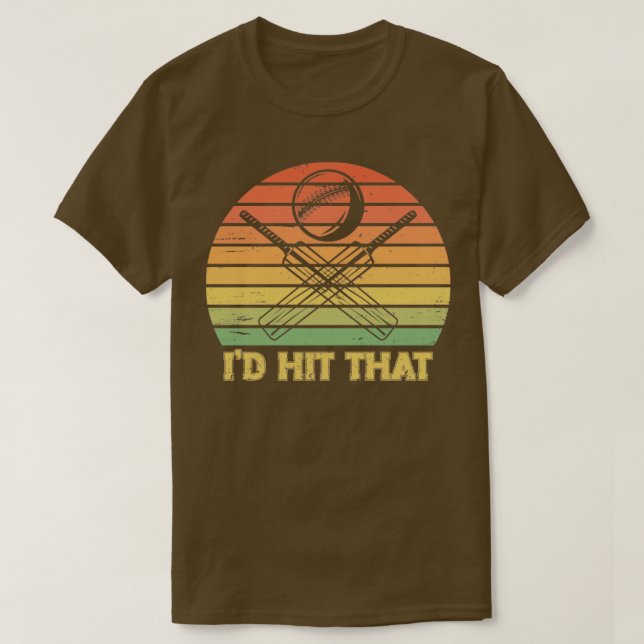 T-shirt J'Ai Touché Cette Boule De Cricket Rétro (Design devant)