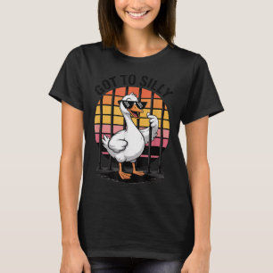 T-shirt J'Ai Trop Silencieuse Oie Rétro Sungles Jail Bird
