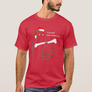 T-shirt J'Ai Trouvé Cet Humerus Drôle Dangereux Chat Noir