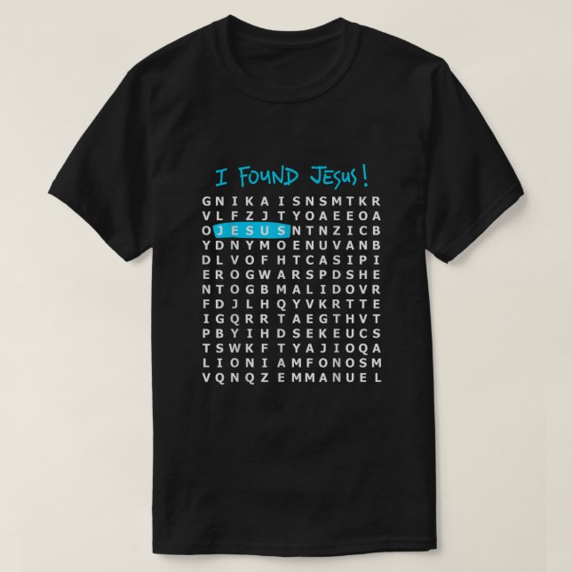 T-shirt J'Ai Trouvé Le Mot Croisé Jésus Puzzle Chemise Chr (Design devant)
