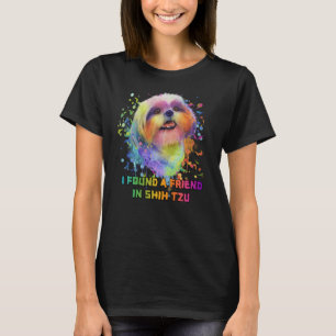 T-shirt J'ai trouvé un ami à Shih Tzu Chien Maman Humour F