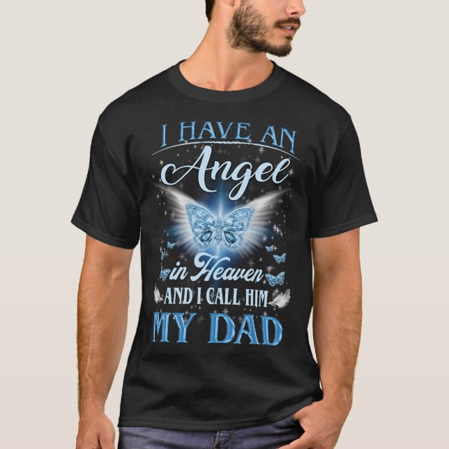 T-shirt J'Ai Un Ange Au Ciel Et Je L'Appelle Mon Père, M (Devant)