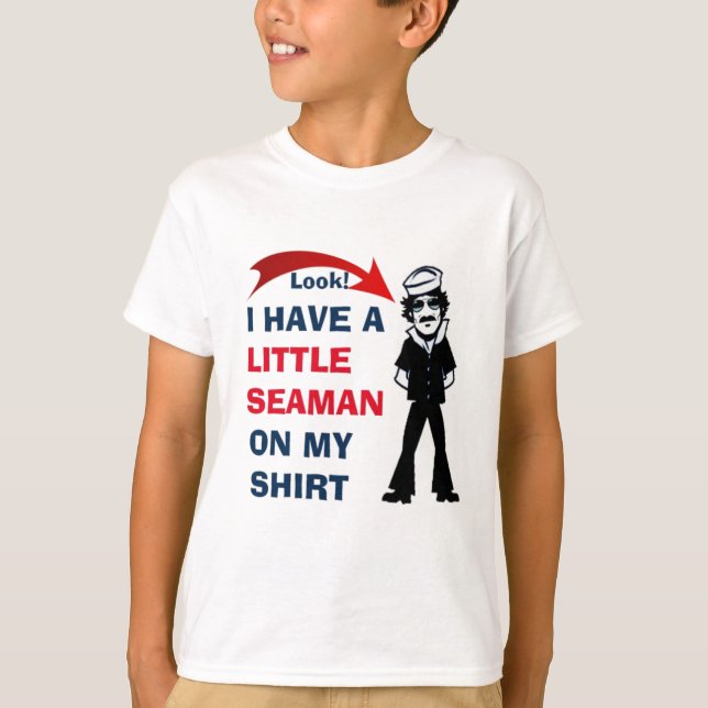 T-SHIRT J'AI UN PETIT HOMME DE MER SUR MA CHEMISE (Devant)