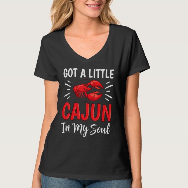 T-shirt J'Ai Un Peu De Cajun Dans Mon Âme Crawfish Crayfis (Devant)