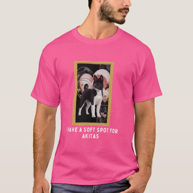 T-shirt J'ai un point doux pour Akitas Cute Akita Lover (Devant)