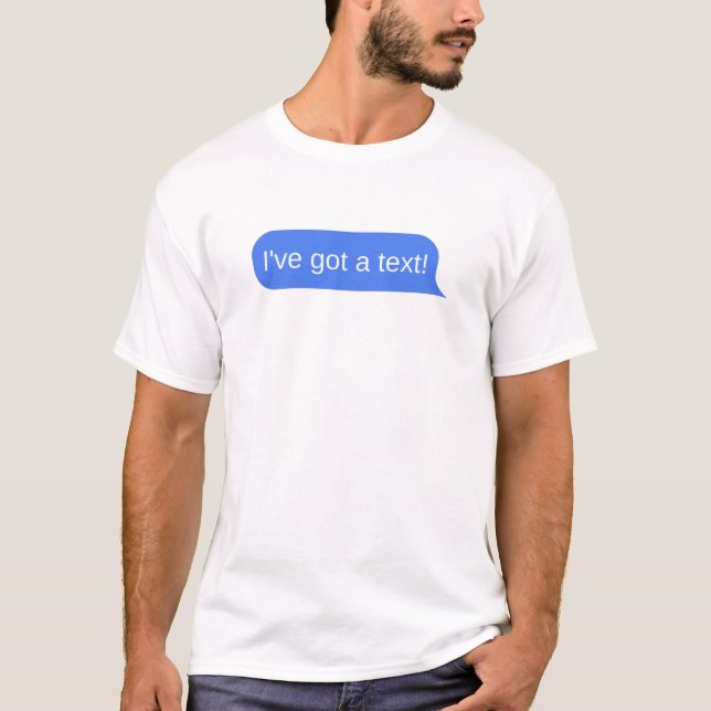 T-shirt J'ai un texte - Bulle de message texte bleu (Devant)