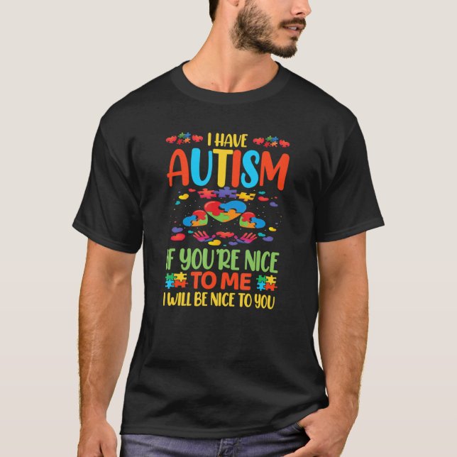 T-shirt J'ai une conscience de l'autisme être différents a (Devant)