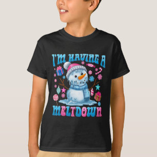T-shirt J'ai une fonte drôle de neige Snowman Noël Holi
