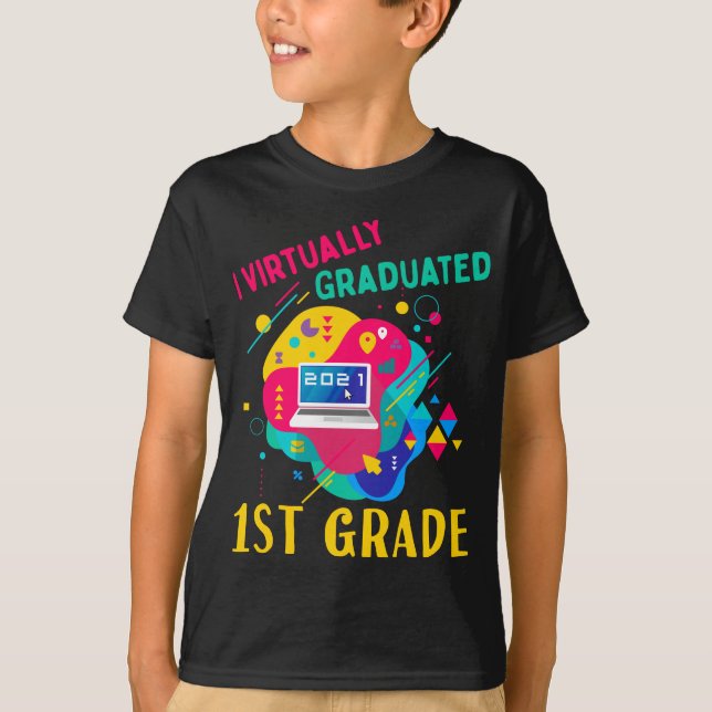 T-shirt J'ai virtuellement obtenu mon 1ER DIPLÔME EN 2021. (Devant)