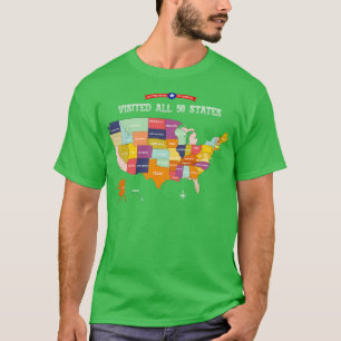 T-shirt J'Ai Visité La Carte Des 50 États