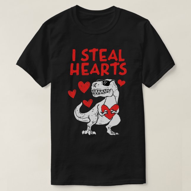 T-shirt J'Ai Volé Coeurs Tre Dino Valentines Jour Enfant (Design devant)