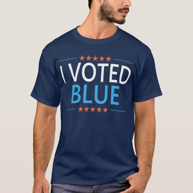 T-shirt J'ai voté démocrate bleu (Devant)