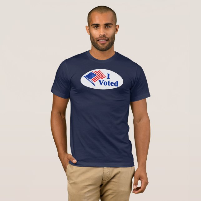 T-shirt J'ai voté Drapeau des États-Unis Foncé (Devant entier)