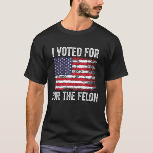 T-shirt J'ai voté pour Trump, le drapeau américain du Felo