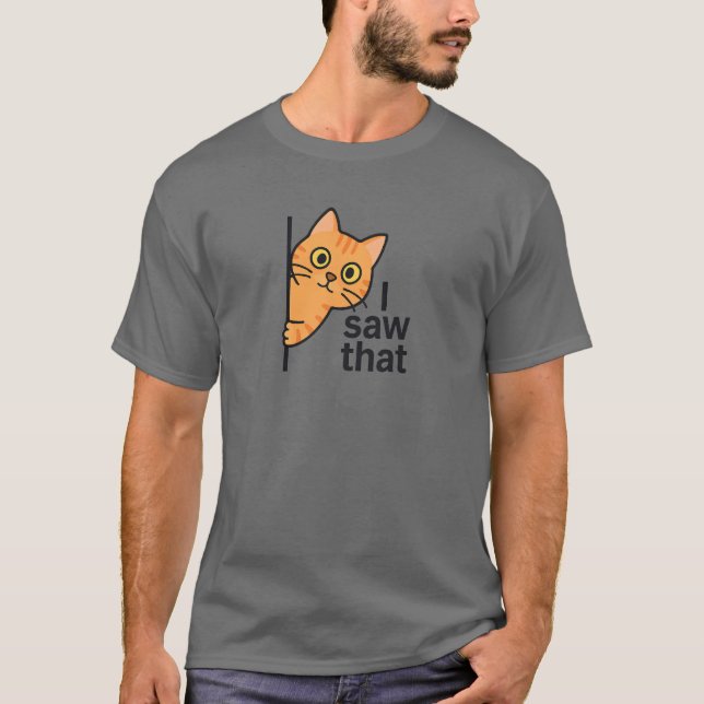T-shirt J'Ai Vu Ce Tabby Chat Orange (Devant)