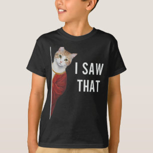 T-shirt J'Ai Vu Que Drôle Kitten Cute Chat Noël Jésus G
